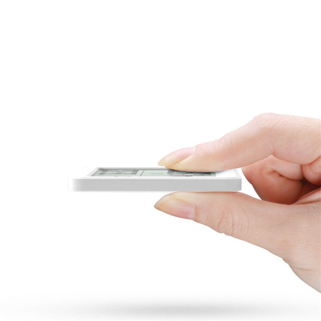 Witte digitale bureauklok met thermometer