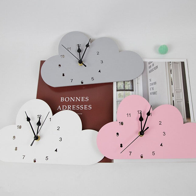 Houten wandklok wolk voor kinderkamer