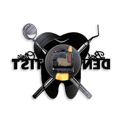 Originele vinyl klok voor tandartspraktijk