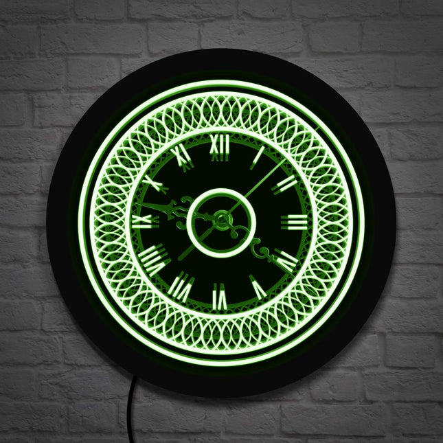 Decoratieve led wandklok met verlichting