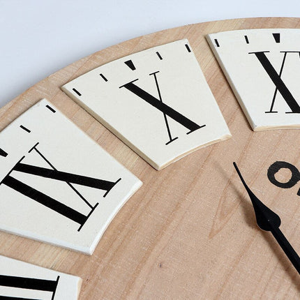 Vintage wandklok met houtlook Old Town