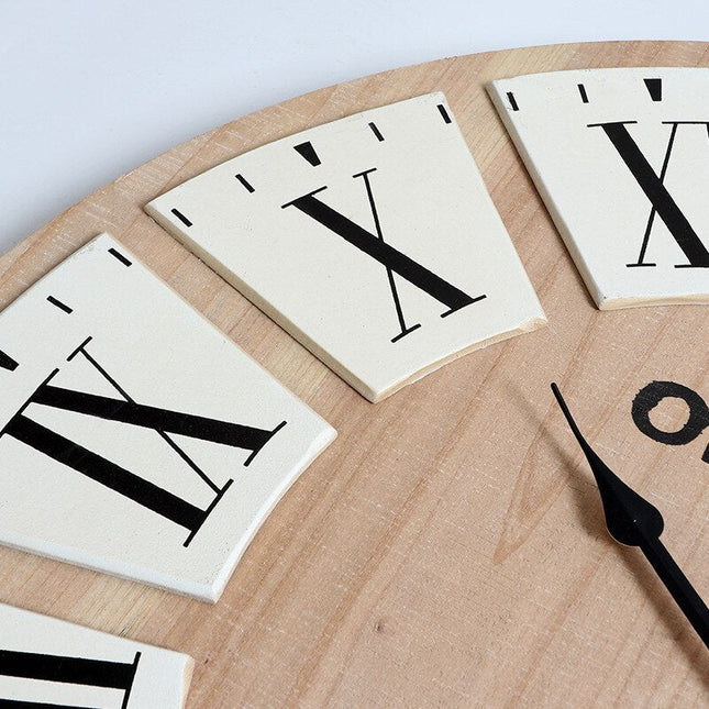 Vintage wandklok met houtlook Old Town