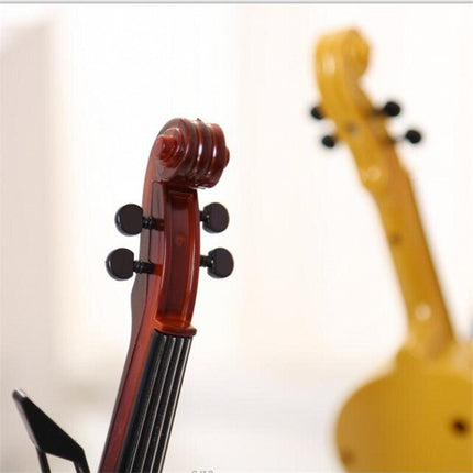 Houten tafelklok in vorm van viool