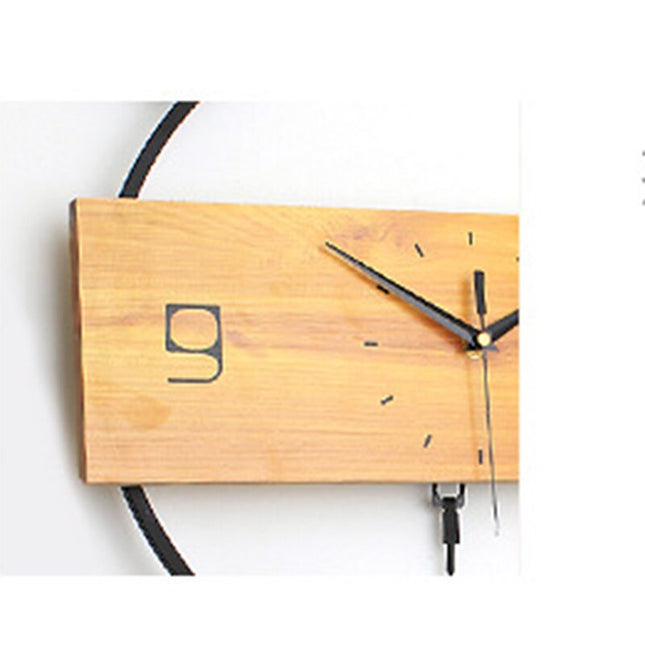Moderne houten wandklok met vogels
