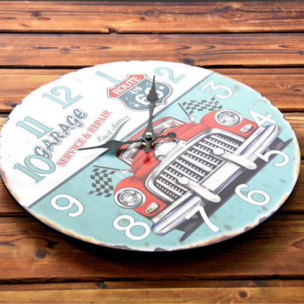 Vintage Route 66 garage wandklok