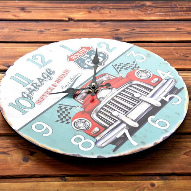 Vintage Route 66 garage wandklok