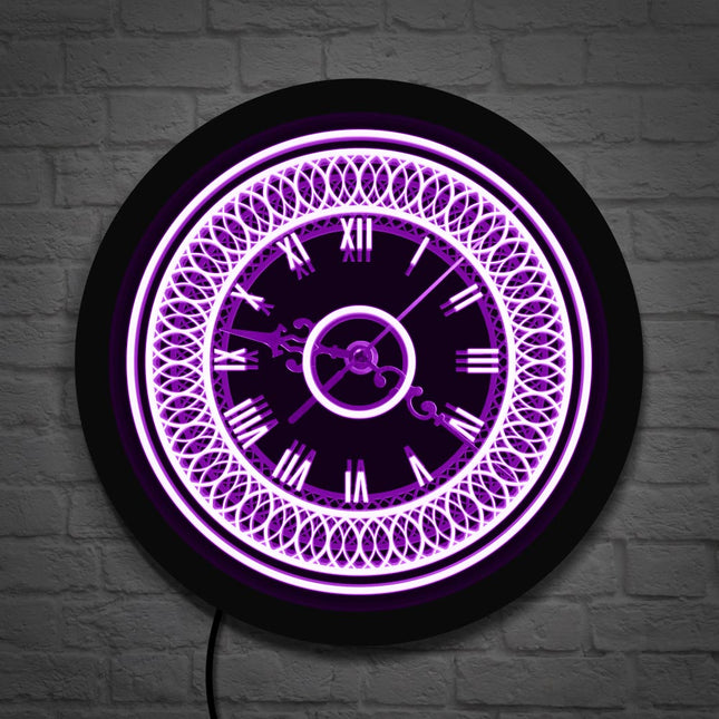 Decoratieve led wandklok met verlichting