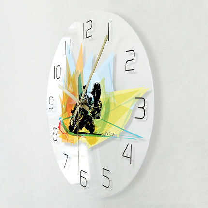 Moderne wandklok voor motorrace fans