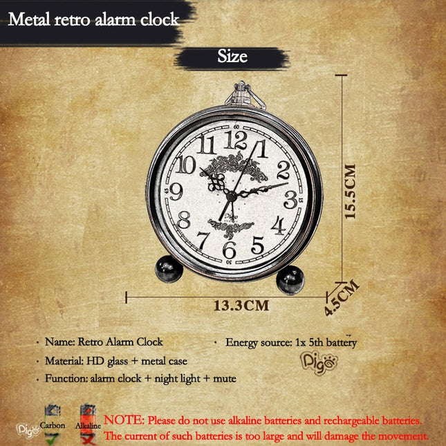 Vintage goudkleurige wekker met bel