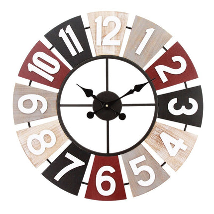 Vintage wandklok met houtlook Old Town