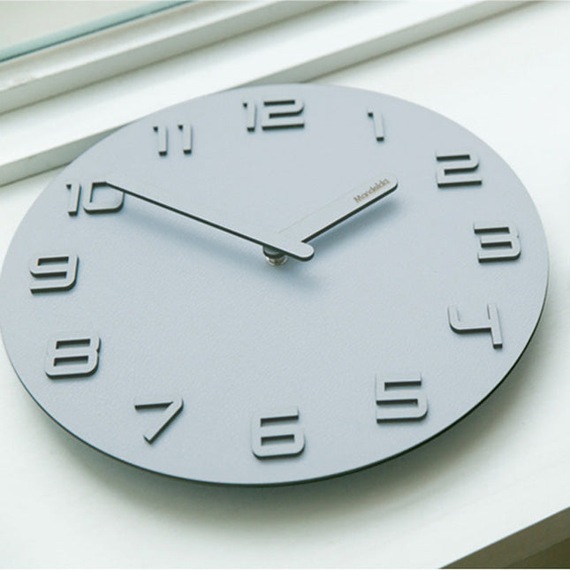 Minimalistische groene 3D wandklok hout