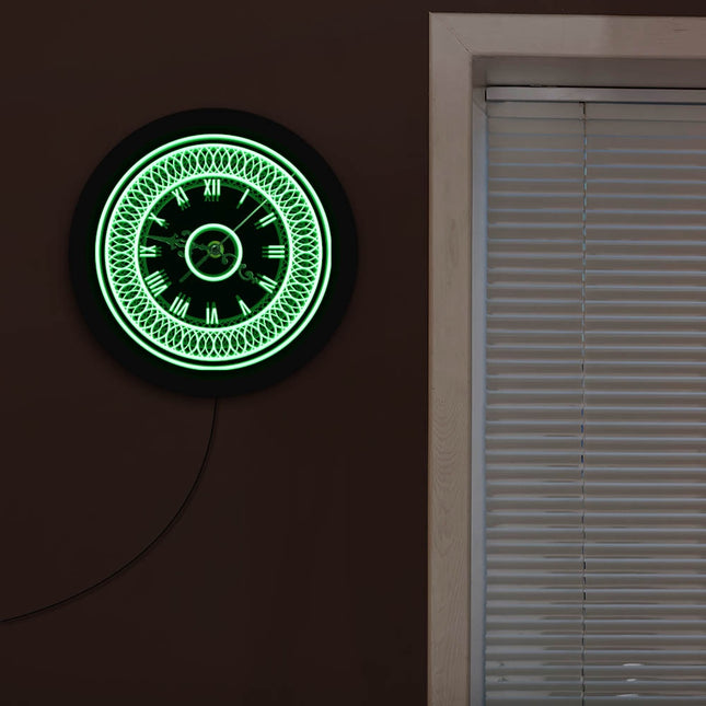 Decoratieve led wandklok met verlichting