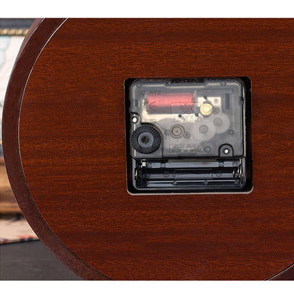 Ronde houten tafelklok vintage stijl