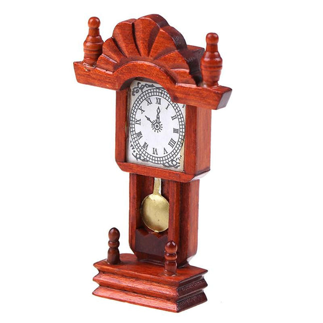Vintage miniatuur staande klok met slinger