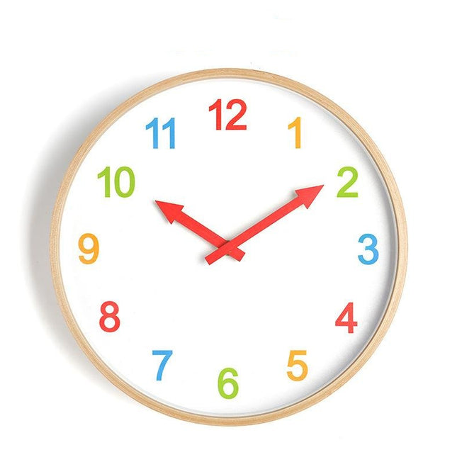 Educatieve houten kinderklok gekleurde cijfers