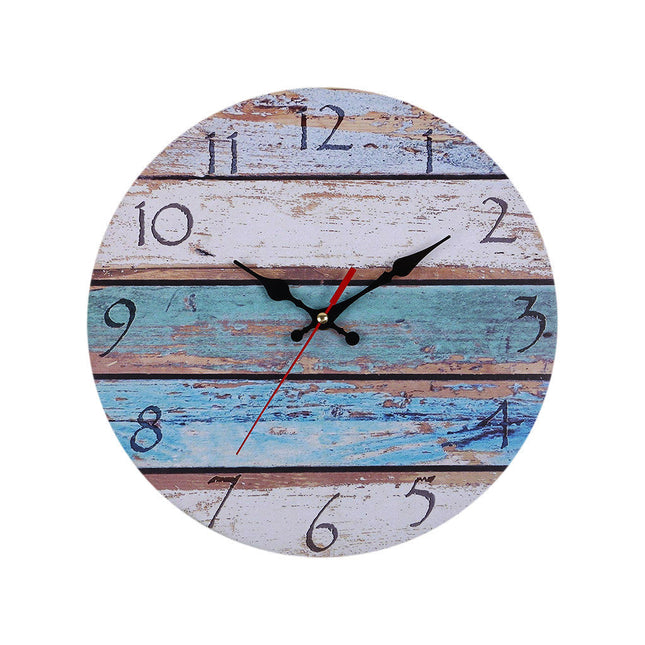 Ronde wandklok met sloophout effect