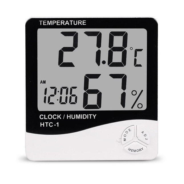 Digitale wekker met thermometer en hygrometer