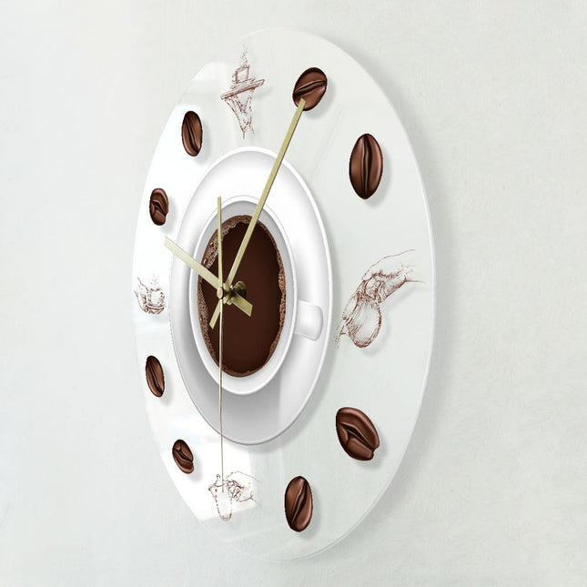 Keuken wandklok met kopje koffie