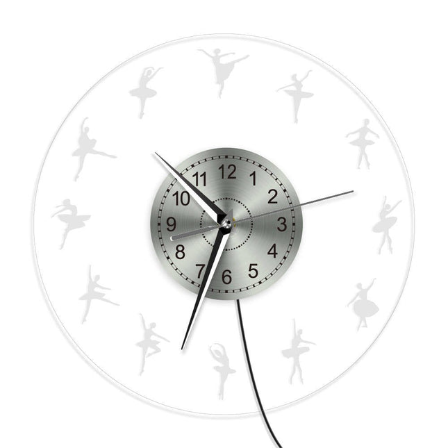 Ballerina wandklok met led verlichting