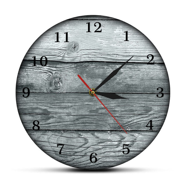 Vintage wandklok met gekleurd houteffect