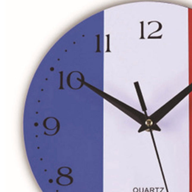 Ronde wandklok met Franse vlag