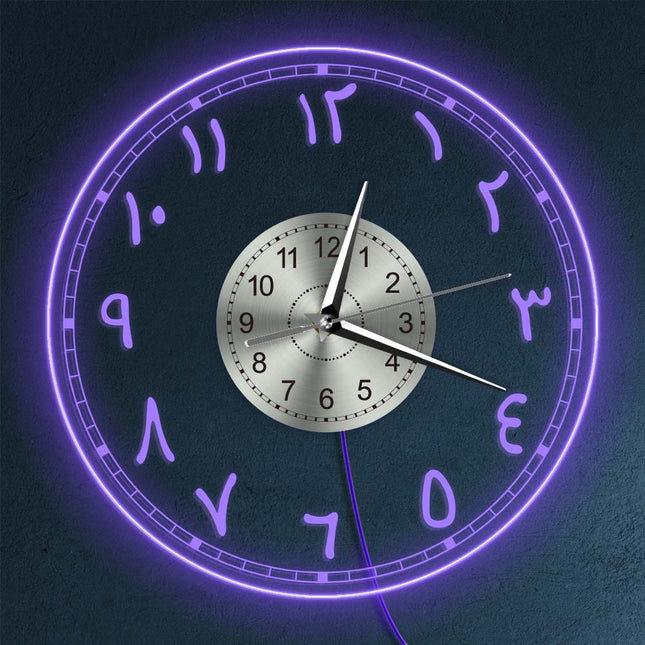 Led wandklok met Arabische cijfers