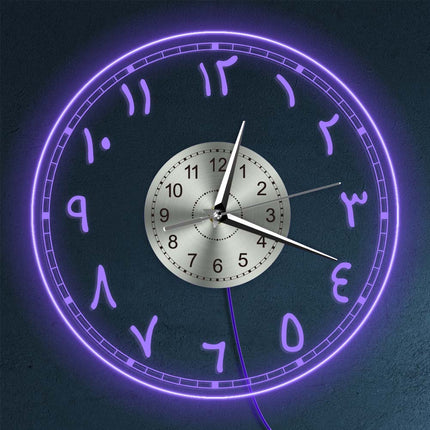 Led wandklok met Arabische cijfers