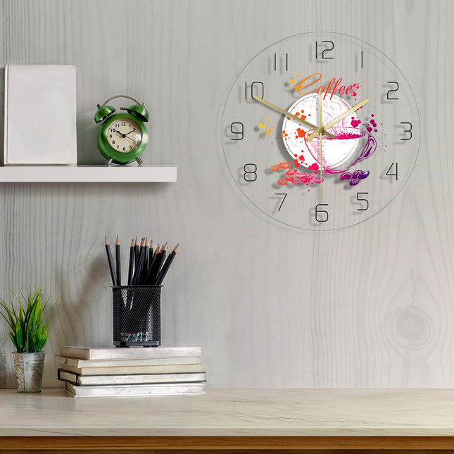Decoratieve wandklok voor koffieliefhebbers