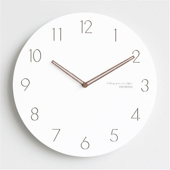 Witte minimalistische wandklok Scandinavisch design