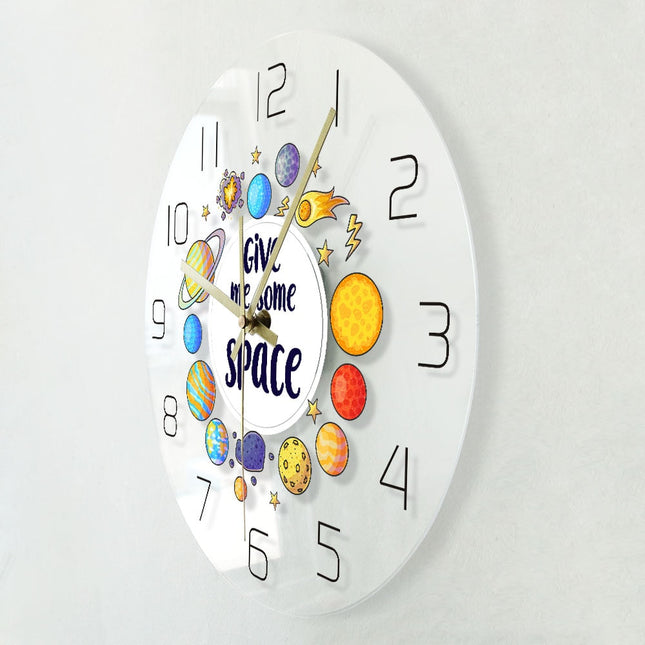 Wandklok met planeten voor kinderkamer