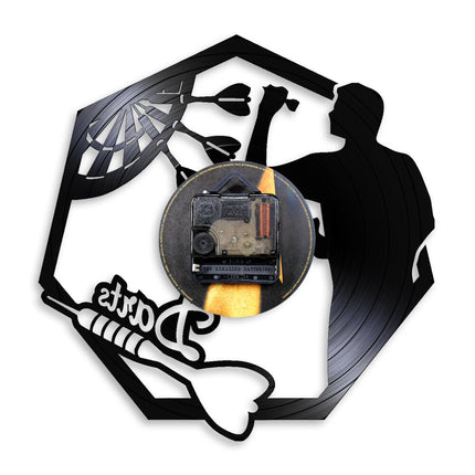 Unieke vinyl wandklok voor darters