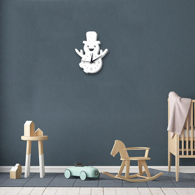 Wandklok kinderkamer vorm van sneeuwpop