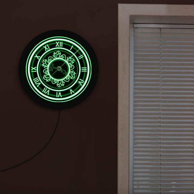 Vintage stijl wandklok met led verlichting