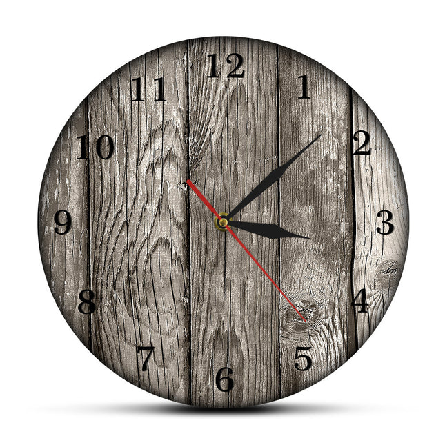 Vintage wandklok met gekleurd houteffect