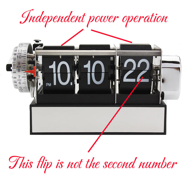 Mechanische flipklok met seconden weergave