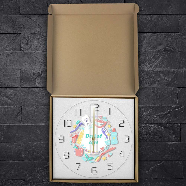 Vrolijke wandklok voor de tandarts