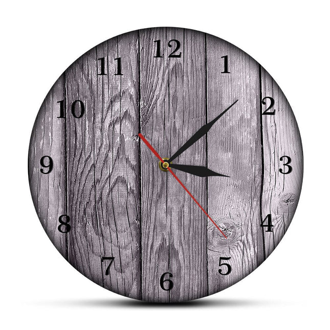 Vintage wandklok met gekleurd houteffect