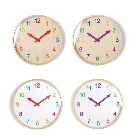 Educatieve houten kinderklok gekleurde cijfers