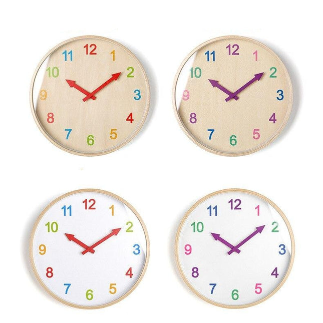 Educatieve houten kinderklok gekleurde cijfers