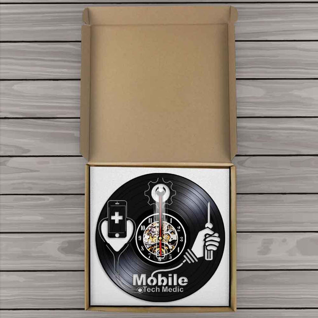 Vinyl klok voor telefoon reparatie service