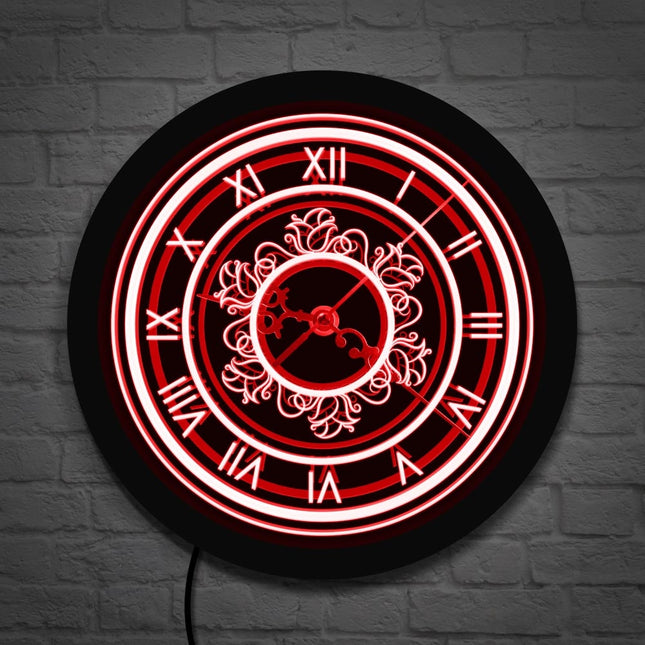 Vintage stijl wandklok met led verlichting