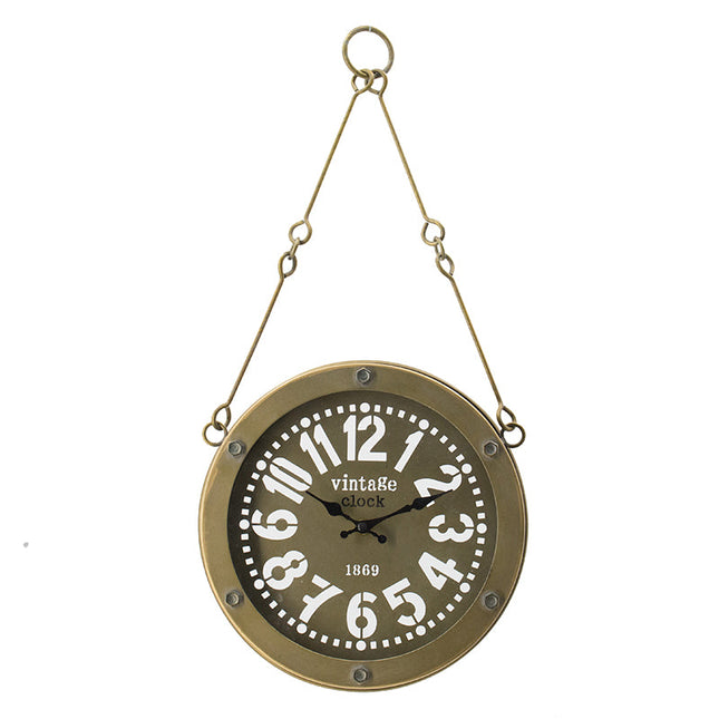 Industriële hangklok met ketting vintage stijl