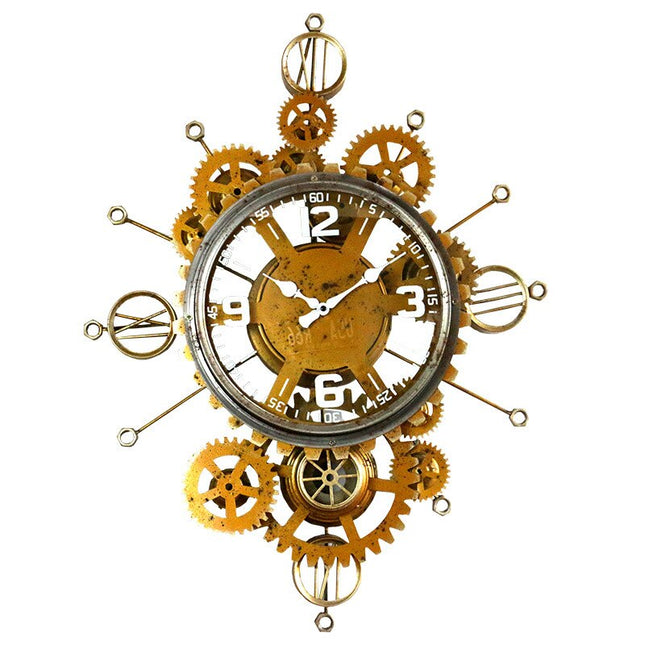 Grote Steampunk wandklok met tandwielen