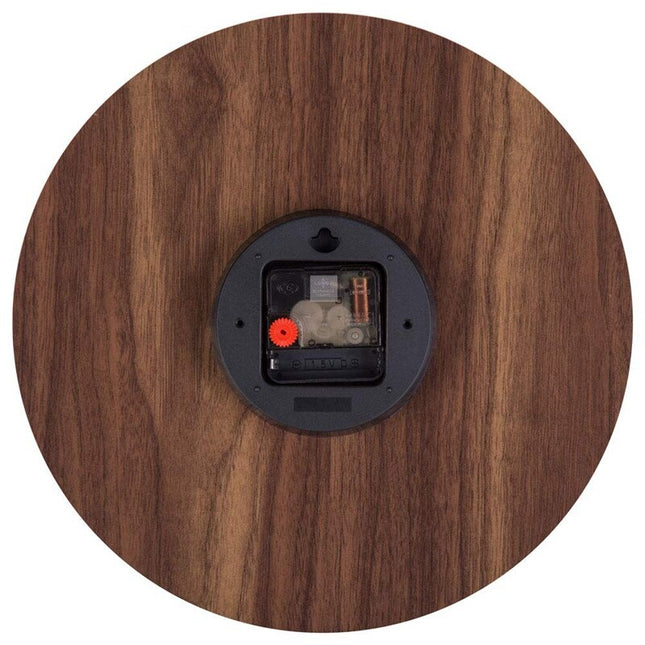 Donker houten wandklok witte cijfers