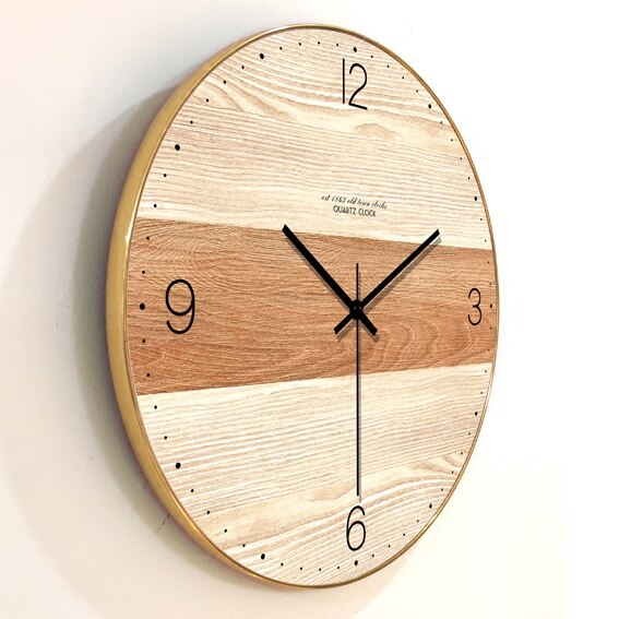 Natuurlijke houten wandklok modern design
