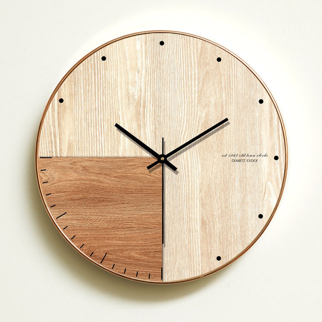 Natuurlijke houten wandklok modern design