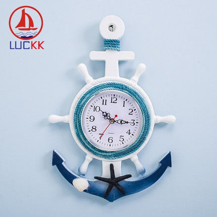 Maritieme wandklok in de vorm van anker