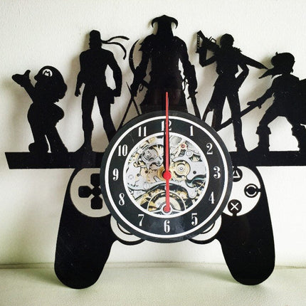 Gamer controller vinyl wandklok decoratie