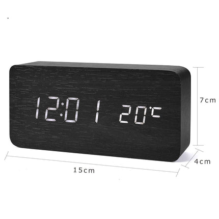Klassieke Digitale Wekker met Houtlook
