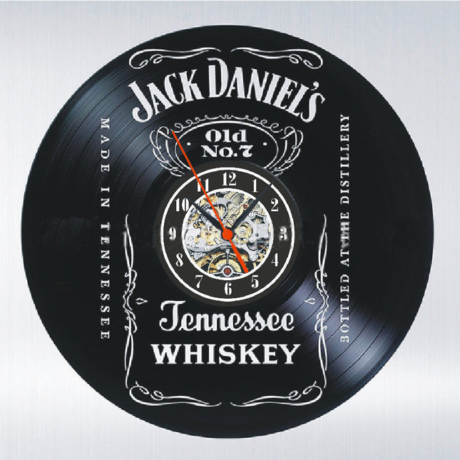 Jack Daniel's wandklok van vinylplaat